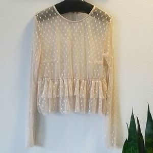 NWOT Glitter Mesh Top